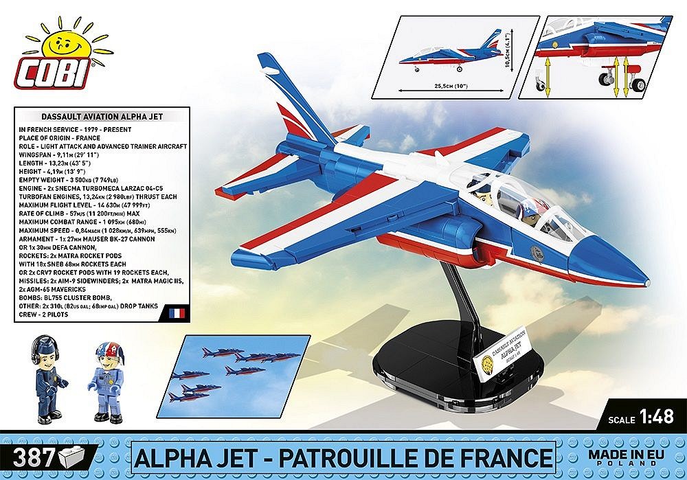 Cobi 5841 Alpha Jet Patrouille De France Historiske WWII Byggeklodser